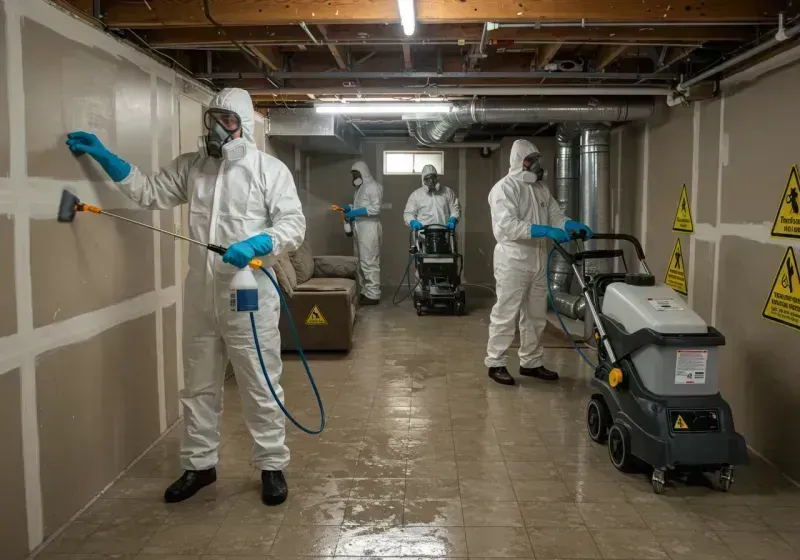 Basement Moisture Removal and Structural Drying process in Kachina Village, AZ